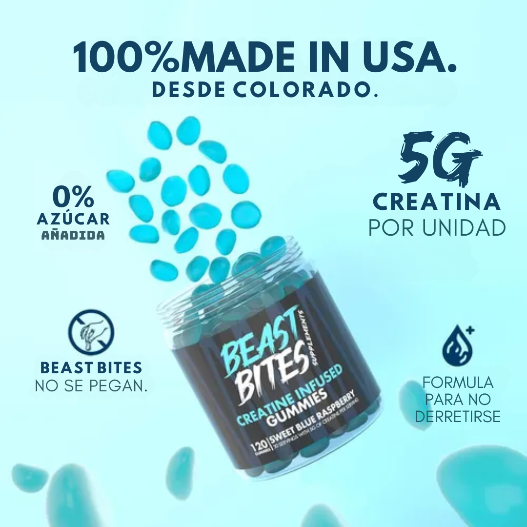 BEAST BITES™ Gomitas de creatina. NO + POLVO!