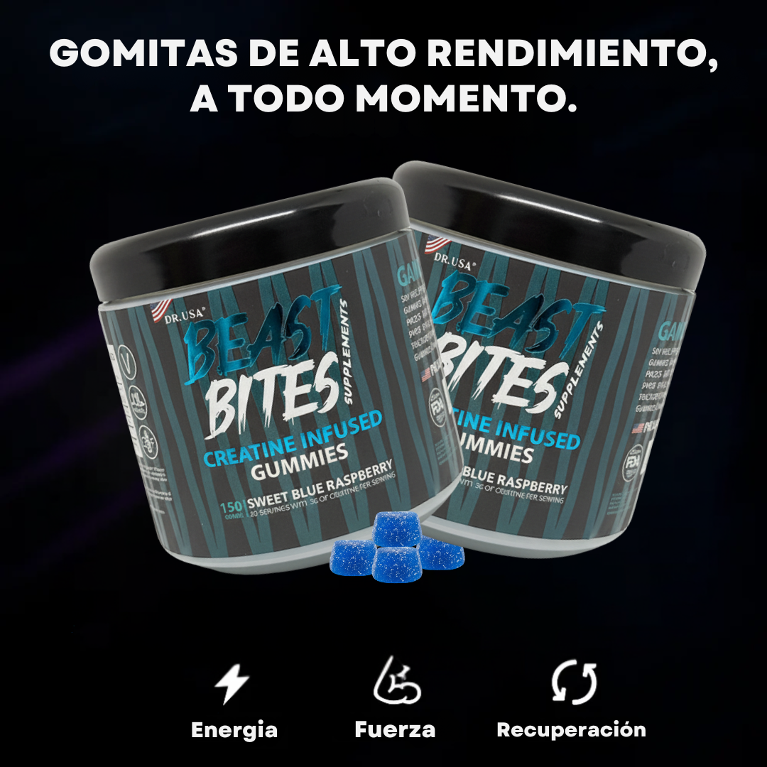 BEAST BITES™ Gomitas de creatina. NO + POLVO!